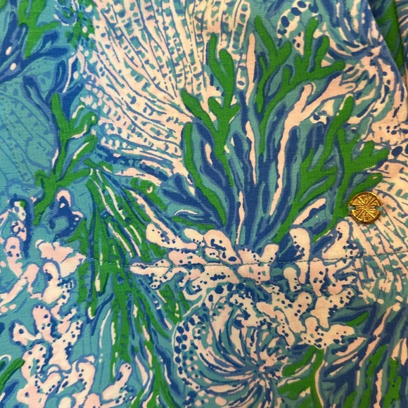 NWT RARE print LAS OLAS AQUA STRONG Lilly Pulitzer Knit Shorts (Unisex) Waist 34 - Picture 3 of 8